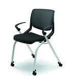 HON Motivate Guest Chair with Fixed Arms, Nesting Stacking Chair, Black (HMN2)