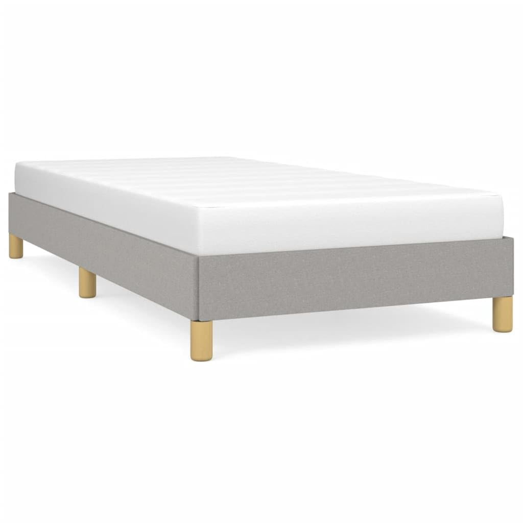 vidaXL Bed Frame - Twin XL Size, Simple and Durable Fabric Construction, Light Gray Color, Requires Assembly, Suitable for Foam and Spring Mattresses