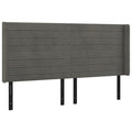 vidaXL LED Headboard Home Indoor Bedroom Bed Accessory Upholstered Bed Header Furniture with LED Dark Gray 79.9"x6.3"x46.5"/50.4" Velvet