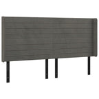 vidaXL LED Headboard Home Indoor Bedroom Bed Accessory Upholstered Bed Header Furniture with LED Dark Gray 79.9"x6.3"x46.5"/50.4" Velvet