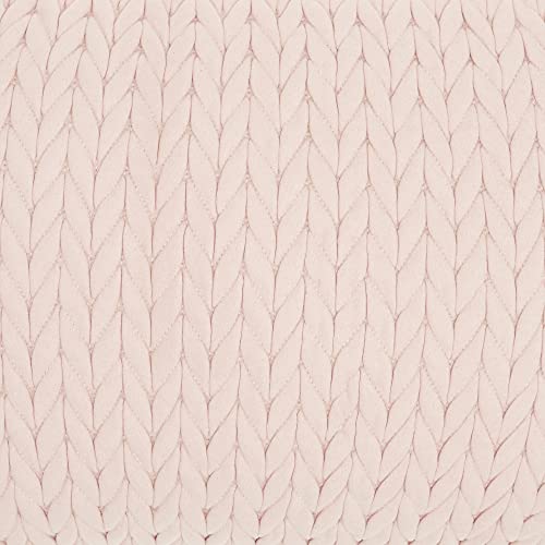 HomeRoots 100% Polyester Blush Pink Chunky Braid Lumbar Pillow