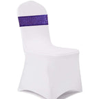 Eternal Beauty Set Of 20 Sequin Chair Sashes Purple Chair Sashes For Wedding Hotel Party Banquet Chairs Decorations