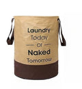 Agroha Metalic Printed Waterproof Canvas Laundry Bag,Toy Storage,Laundry Basket Organizer 45L. (Brown, 1)
