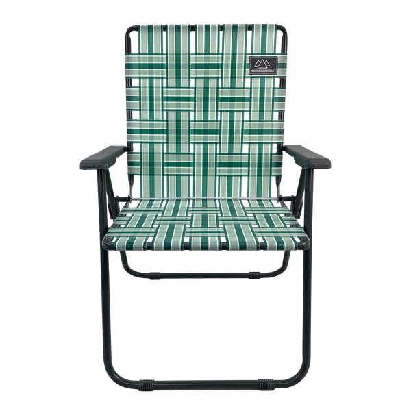 MOUNTAIN SUMMIT GEAR Retro Webbed Camping Chair - Lightweight, Foldable, Durable Steel Frame, 300lb Capacity, Vintage Stripes by
