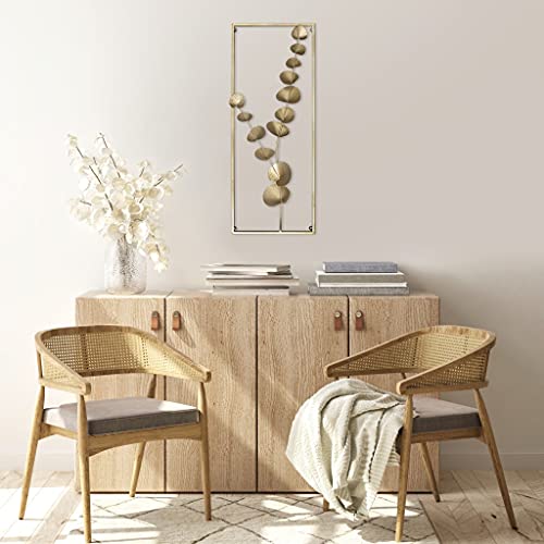 HomeRoots Gold 100% Metal Framed Metal Plant Wall Décor