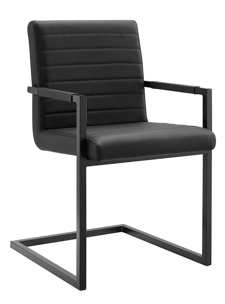 Modway Savoy Vegan Leather Dining Chair in Black - Set of 2
