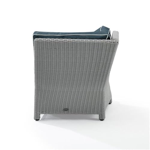 Crosley Bradenton Outdoor Wicker Sectional Corner Chair Navy/Gray
