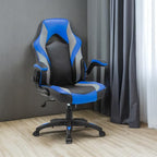 Lorell High-Back Gaming Chair, Blue and Black