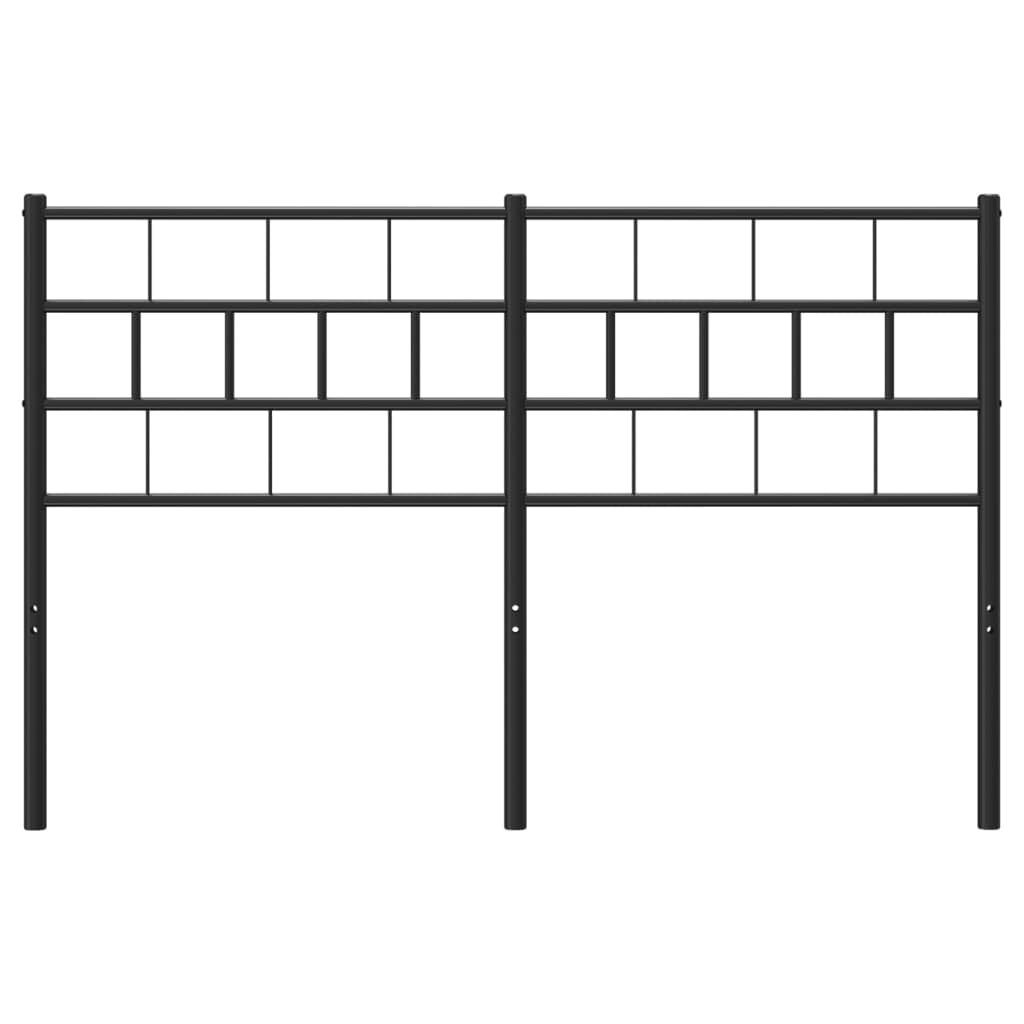 vidaXL Metal Headboard - Powder-Coated Steel Construction, Stable and Secure, Ideal for Bedrooms, Stylish Design, Fits 59.1&quot; Mattresses, Black