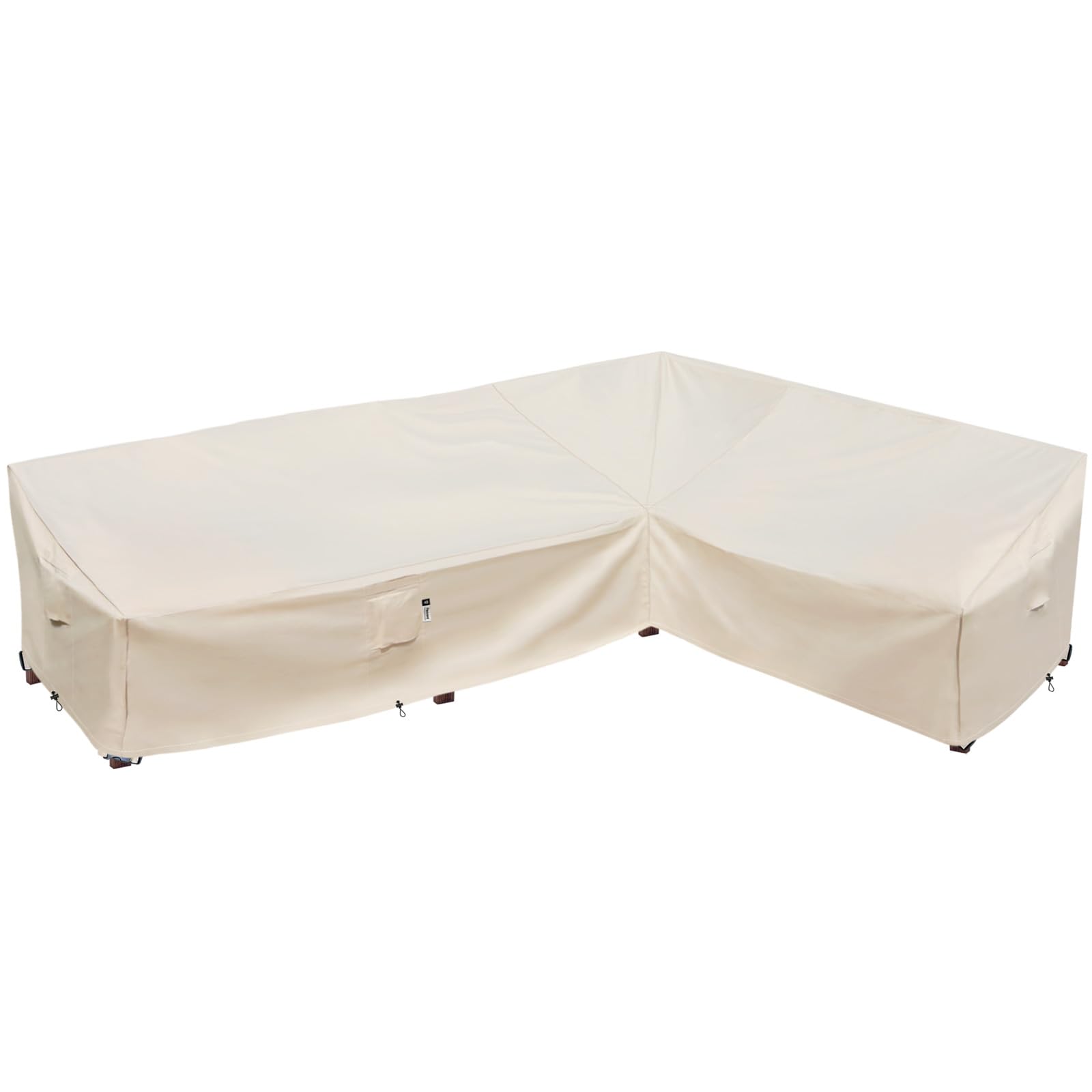 Flexiyard Heavy Duty Outdoor Sectional Sofa Cover, 115'X83' L-Shaped Waterproof 600D Patio Sectional Couch Cover, Lawn Patio F