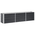 vidaXL Galvanized Steel Garden Raised Bed, 94.5x15.7x17.7, Anthracite - Spacious Outdoor Planter Box for Flowers, Herbs and Vege