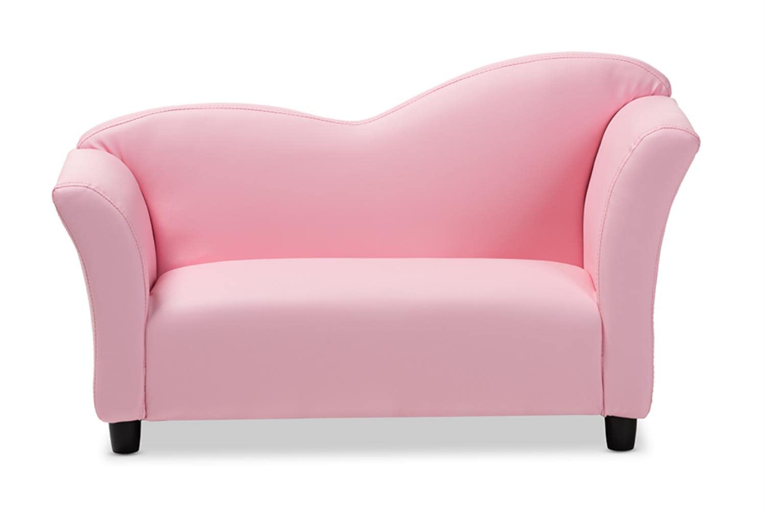 Baxton Studio Felice Modern and Contemporary Pink Faux Leather Kids 2-Seater Loveseat