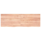 vidaXL Light Brown Treated Solid Oak Wood Table Top – Versatile, Handcrafted with Live Edge, Ready-to-use Surface, Ideal for Both Home and Office