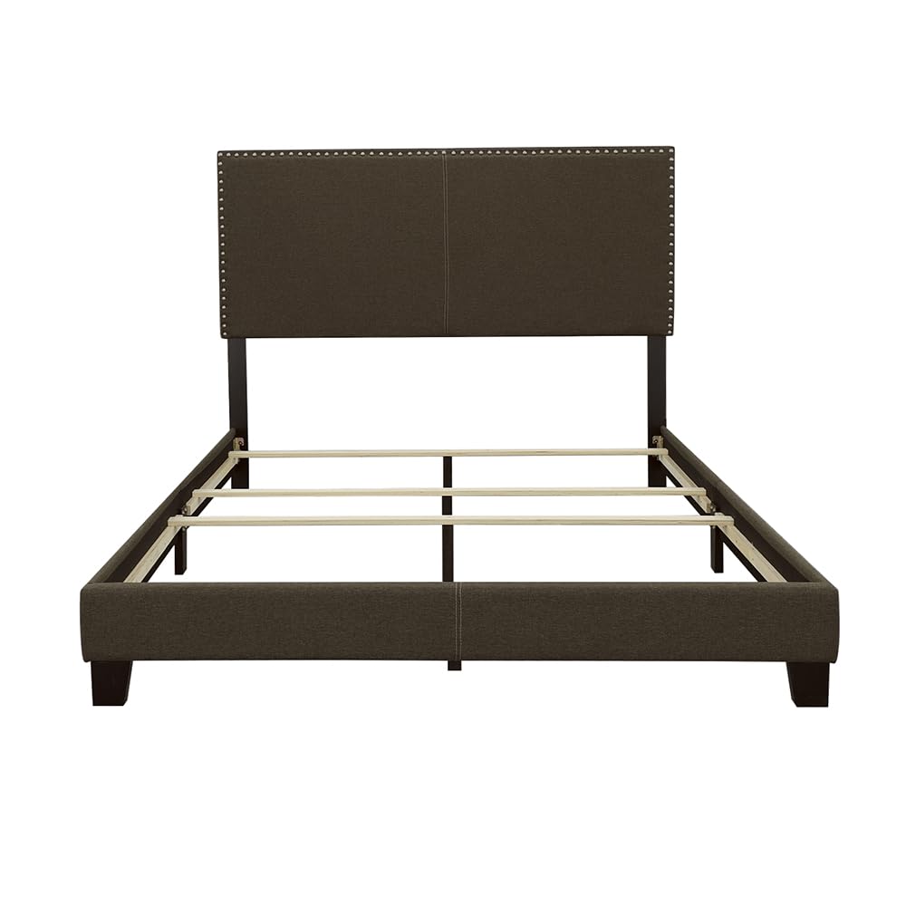 Coaster Home Furnishings Boyd Transitional Fabric Upholstered Queen Size Panel Bed Frame 50-inch Headboard Charcoal 350061Q