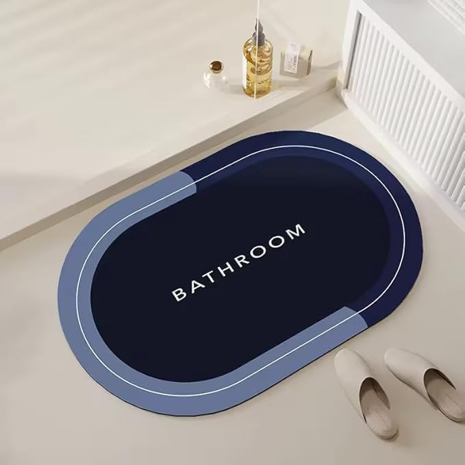 Kekezip Quick Dry Water Absorbing Mat for Bathroom, Soft Leather Fabric, NonSlip Bathroom Mat Set of 1, Super Absorbent, Quick