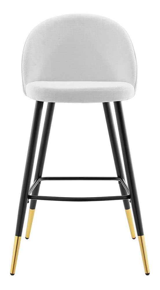 Modway Cordial Fabric Upholstered Dining Bar Stools in White - Set of 2