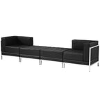Flash Furniture HERCULES Imagination Series Black LeatherSoft 4 Piece Chair & Ottoman Set