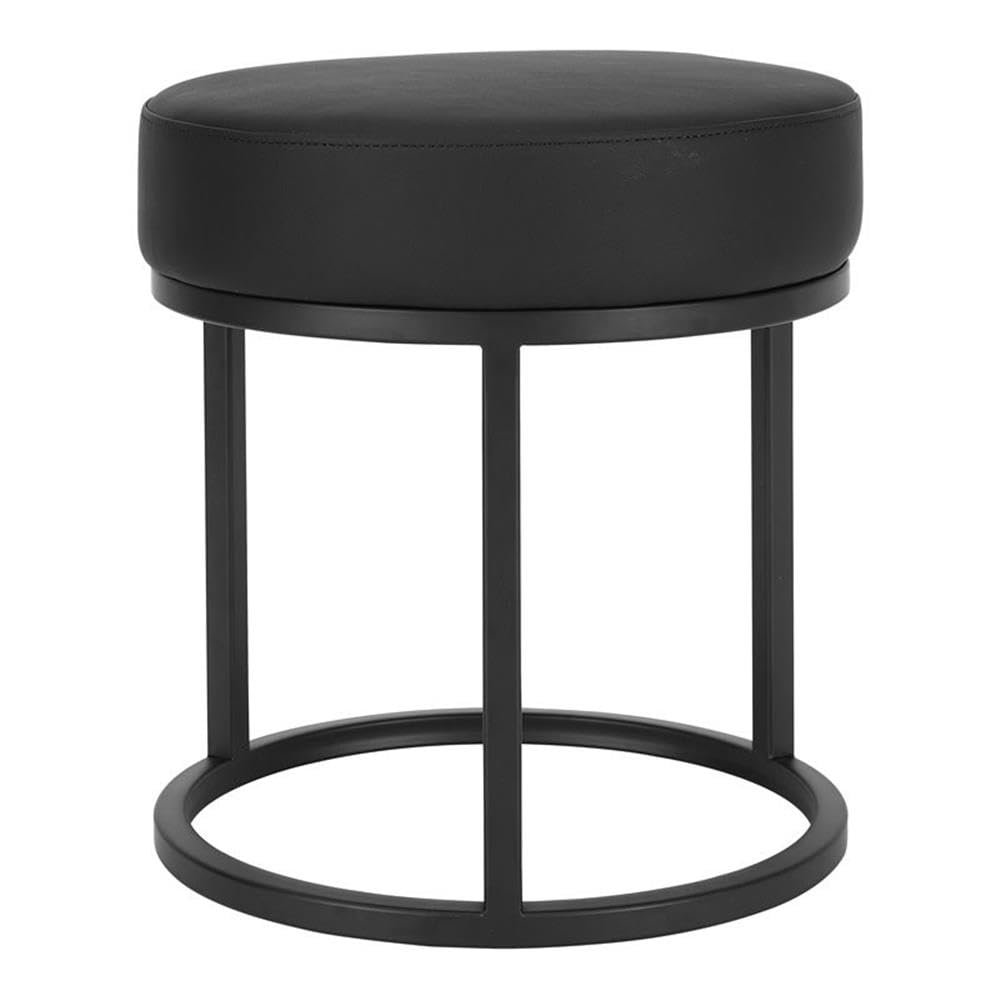 Pangea Home Mono 18&quot; Modern Faux Leather & Metal Stan Stool In Black