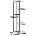 vidaXL 5-Tier Flower Stand, Black Metal Plant Display Shelf, Freestanding Decorative Holder with Sturdy Construction and Easy-to