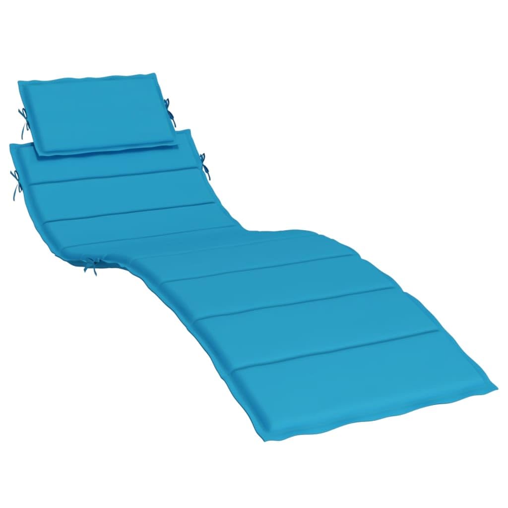 vidaXL Sun Lounger Cushion – Durable Oxford Fabric, Water-Resistant, Lightweight, Blue – Ideal for Outdoor Furniture, Patio, Garden – Comfortable Foam Fiber Filling, Non-Slip Design