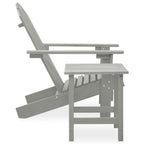 vidaXL Solid Fir Wood Patio Furniture Set, Gray Modern Adirondack Chair and Table, Comfortable and Durable, Ideal for Garden and Outdoor Lounge