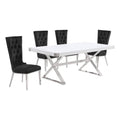 Best Quality Furniture D440/1-Sc330-7 Dining Set, 5-Piece, Black/Silver