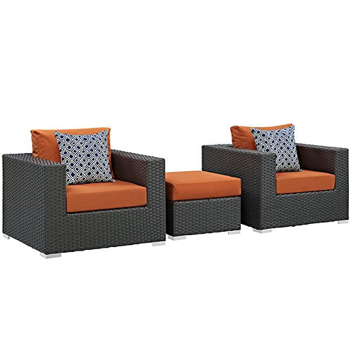 Modway Zephyr 3 Piece Outdoor Patio Sunbrella Sectional Set Wl-02670-Mw