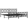 vidaXL Metal King Bed Frame - Black 76x79.9 with Headboard & Footboard, Steel Construction, Underbed Storage Space, Bedroom Furniture