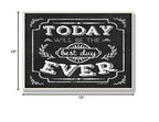 Stupell Home D  Cor Best Day Ever Inspirational Chalkboard Look Wall Plaque, 10 X 0.5 X 15, Proudly Made In Usa