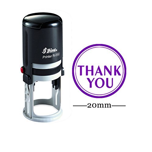 Thank You Round Self Inking Thank You Stamp 20Mm Mini Shiny Mounted Rubber Stamp