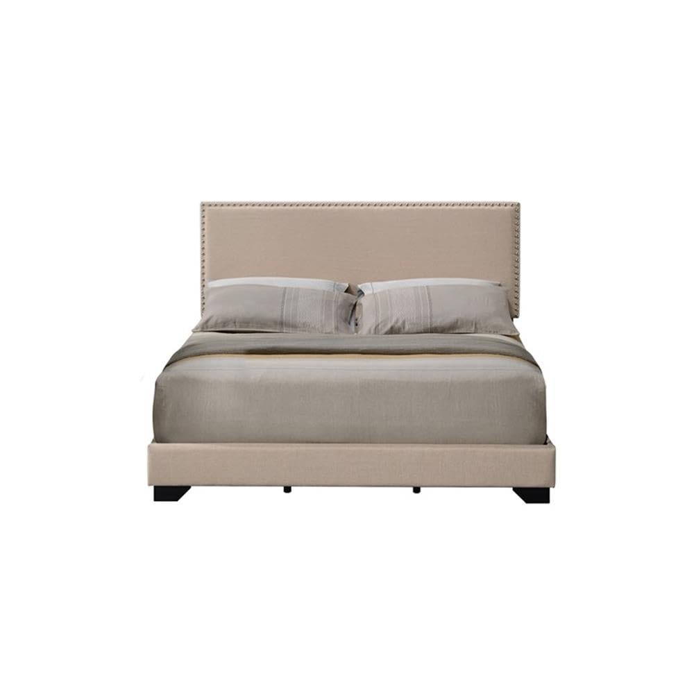 Acme Leandros Fabric Upholstered Queen Panel Bed - Thumbnail 2