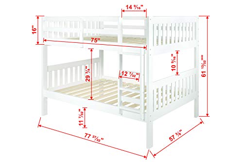 Donco Kids Austin Mission Full Over Full White Bunkbed