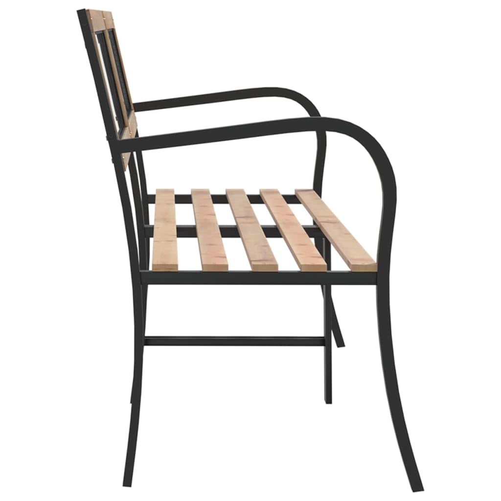 vidaXL 93.7" Twin Patio Bench - Durable Chinese Fir Wood and Steel Construction - Classic Design Outdoor Furniture - Weather-Resistant Garden Bench