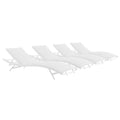 Modway Glimpse Outdoor Patio Mesh Chaise Lounge Set Of 4 In White White