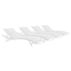 Modway Glimpse Outdoor Patio Mesh Chaise Lounge Set Of 4 In White White