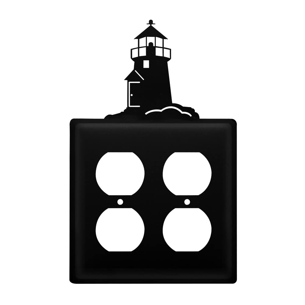 Village Wrought Iron Lighthouse Double Outlet Cover