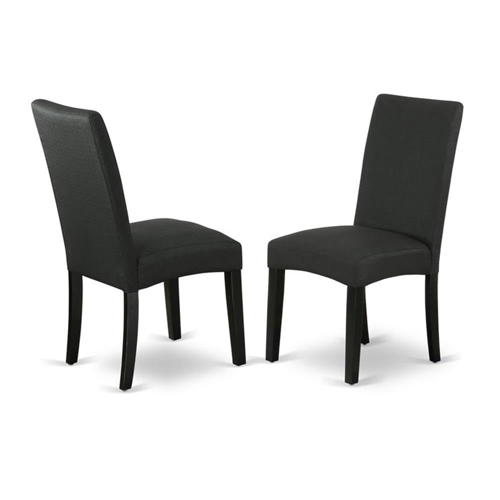 East West Furniture X677Dr124-9 9 Piece Dining Room Table Set Includes A Rectangle Kitchen Table With X-Legs And 8 Black Color Linen Fabric Parson Dining Chairs, 40X72 Inch, Multi-Color