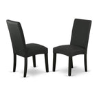 East West Furniture X677Dr124-5 5 Piece Dining Room Table Set Includes A Rectangle Dining Table With X-Legs And 4 Black Color Linen Fabric Upholstered Chairs, 40X72 Inch, Multi-Color