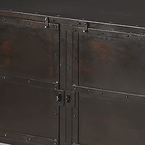 HomeRoots Black Iron Owen Industrial Chic Console Cabinet