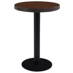 Vidaxl Bistro Table With Modern Style, Dark Brown Round Mdf Top With Wood Grain Pattern, Ideal For Restaurants, Cafes Or Home, 23.6" Diameter