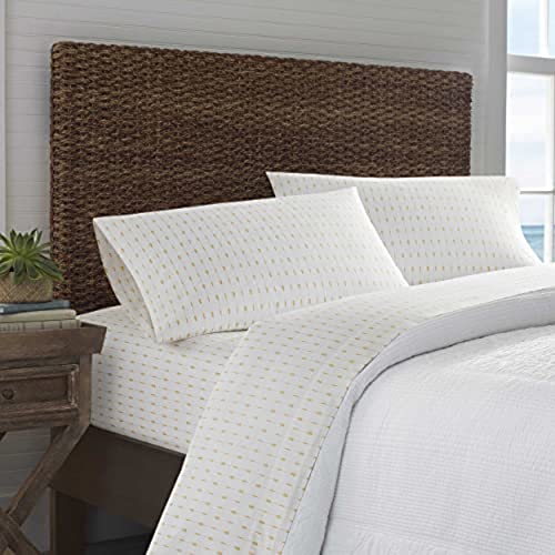 Tommy Bahama - Queen Sheets, Cotton Percale Bedding Set, Crisp & Cool, Stylish Home Decor (Pineapple Pinstripe Yellow, Queen)