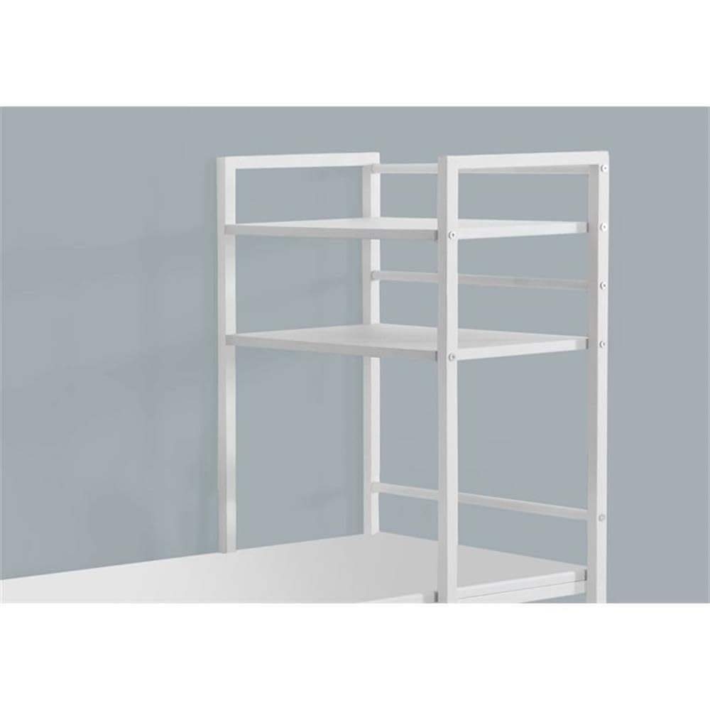 Monarch Specialties Study Workstation with 4 Bookshelves-Home & Office Computer Desk with 4 Tier, 48', White