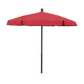 Fiberbuilt 7.5' Hex Garden Patio Umbrella 6 Rib Push Up Champagne Bronze with Red Vinyl Coated Weave Canopy