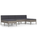 vidaXL Patio Sofa Set - Sectional Outdoor Furniture - 6 Piece Modular Poly Rattan Lounge Set - Gray/Anthracite Cushions - PE Rattan and Powder-Coated Steel - Weather Resistant - 22.4"x27.1"x26.3" ...