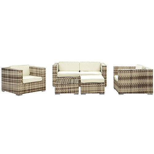 Malibu 5 Piece Outdoor Patio Sofa Set