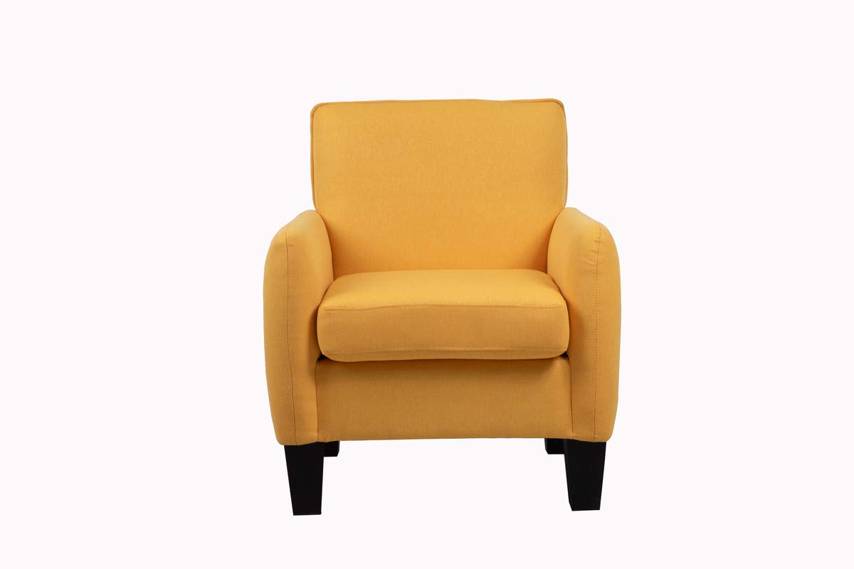 Lilola Home Alyssa Yellow Linen Accent Armchair