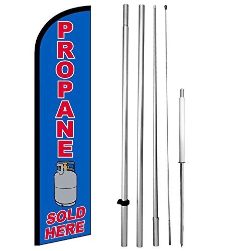 Propane Windless Feather Swooper Flag 15' Kit Tall Banner Sign Bf-H
