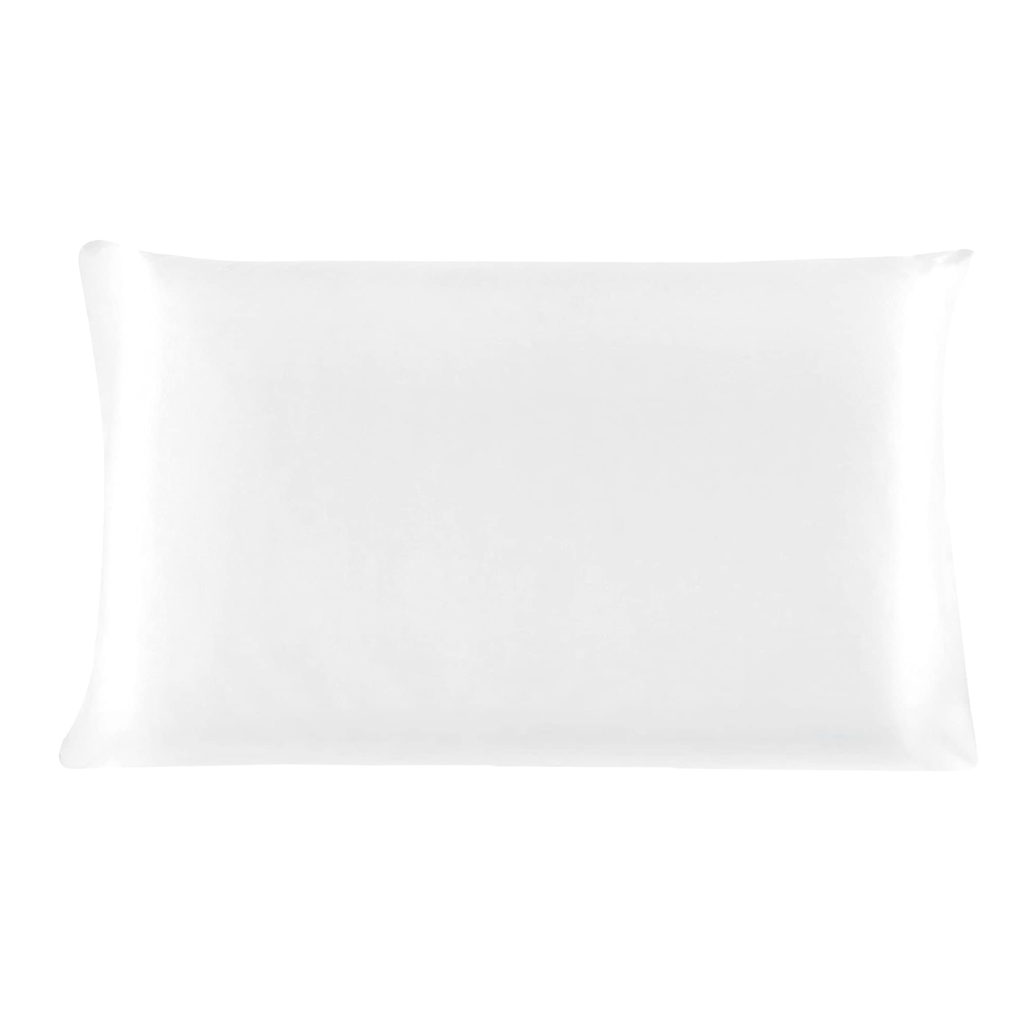 Uxcell 100% Charmeuse Pure Silk Pillowcase Pillow Case Cover For Hair & Skin 350Tc 19 Momme (1-Piece) White Travel(14X20Inch)