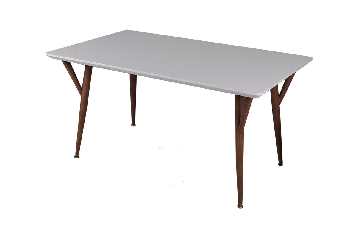 60 Rectangular white glossy dining table