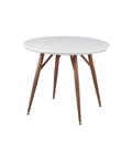 43 Round white glossy dining table